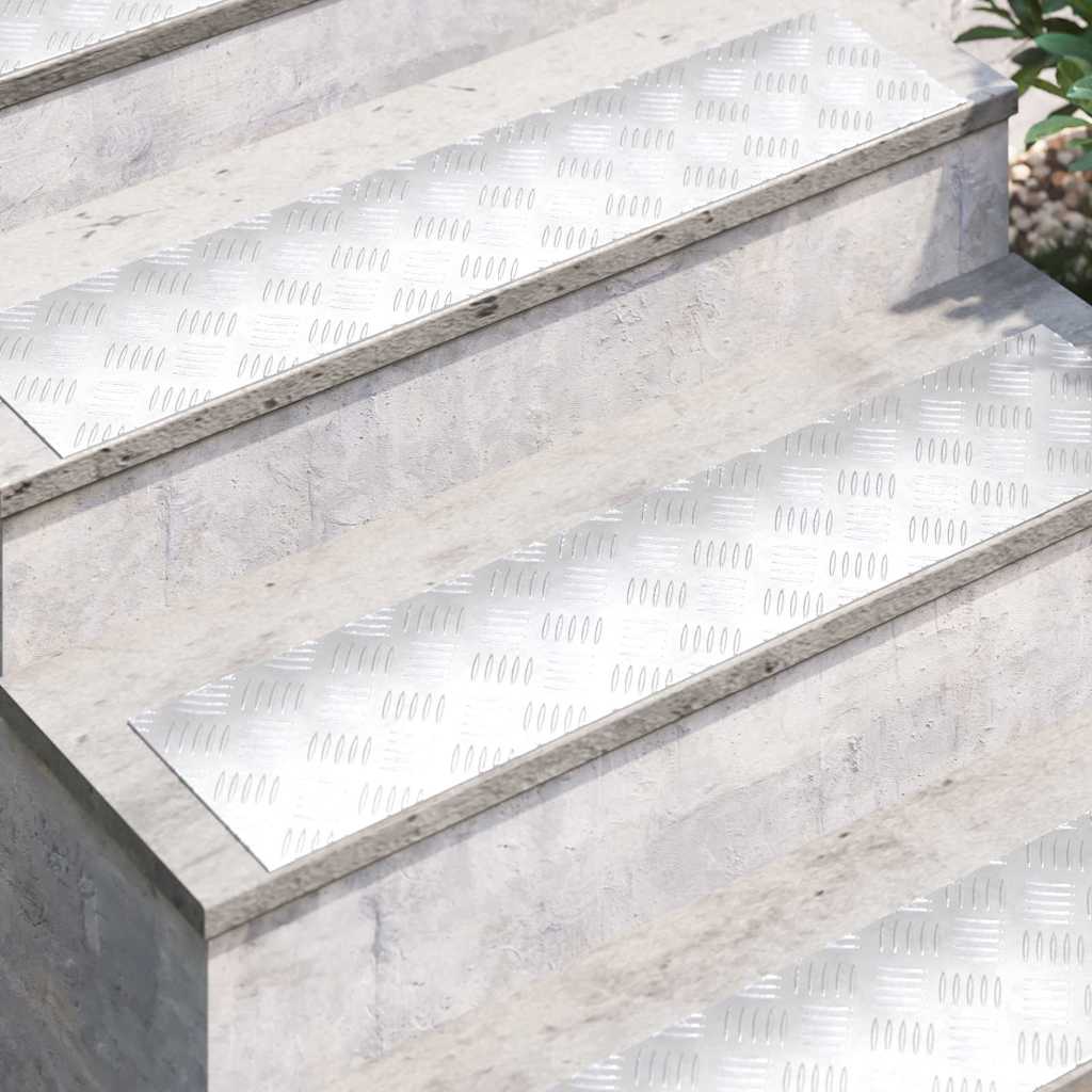 Vidaxl trap tread rechthoekig 2 pcs zilver 90 x 20 cm aluminium