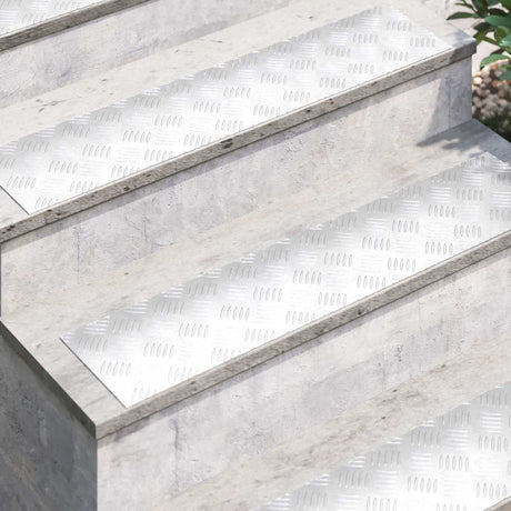 Vidaxl trapmatten 4 st 90 x 20 cm zilver aluminium rechthoekig