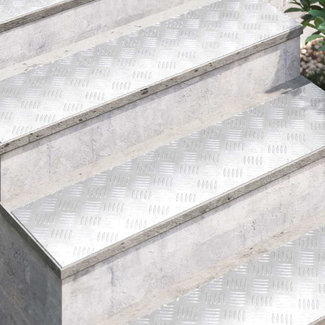 Vidaxl trapmatten 2 st 100 x 25 cm zilver aluminium rechthoekig
