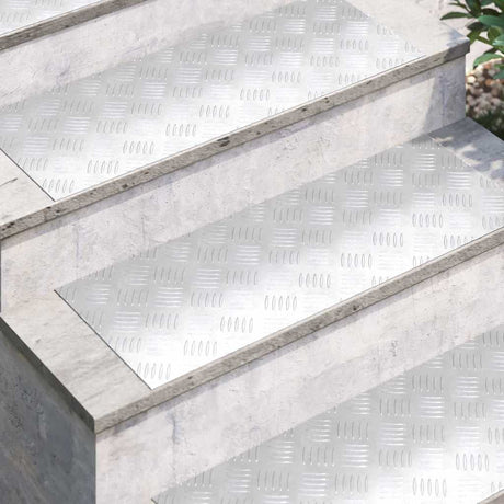 Vidaxl trap tread rechthoekig 2 pcs zilver 80 x 30 cm aluminium