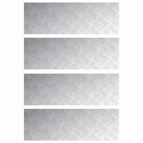Vidaxl trapmatten 4 st 90 x 30 cm zilver aluminium rechthoekig