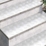 Vidaxl trap tread rechthoekig 4 pcs zilver 100 x 30 cm aluminium