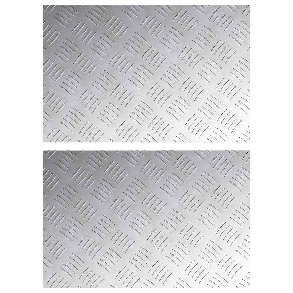 Vidaxl trap tread rechthoekig 2 pcs zilver 60 x 40 cm aluminium