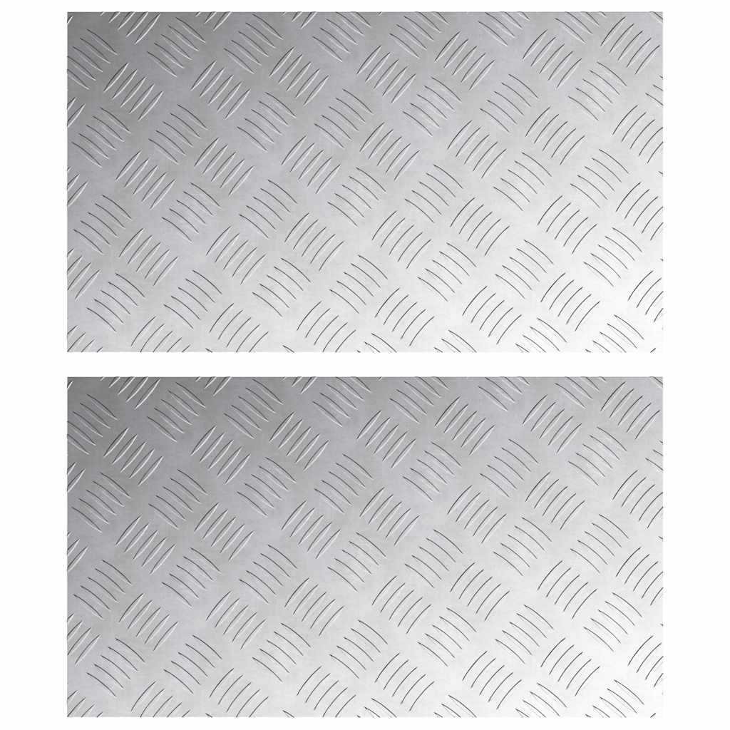 Vidaxl trap tread rechthoekig 2 pcs zilver 70 x 40 cm aluminium