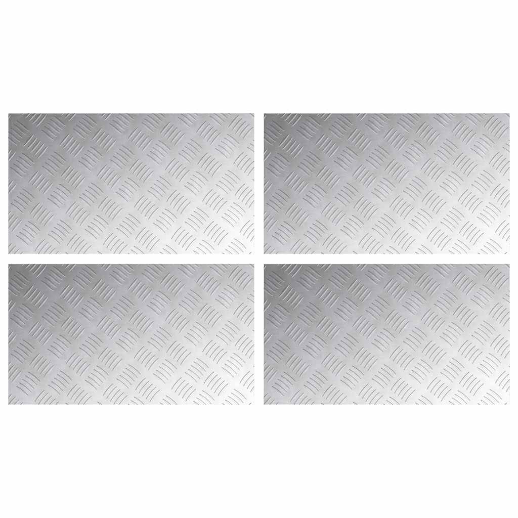Vidaxl trap tread rechthoekig 4 pcs zilver 70 x 40 cm aluminium