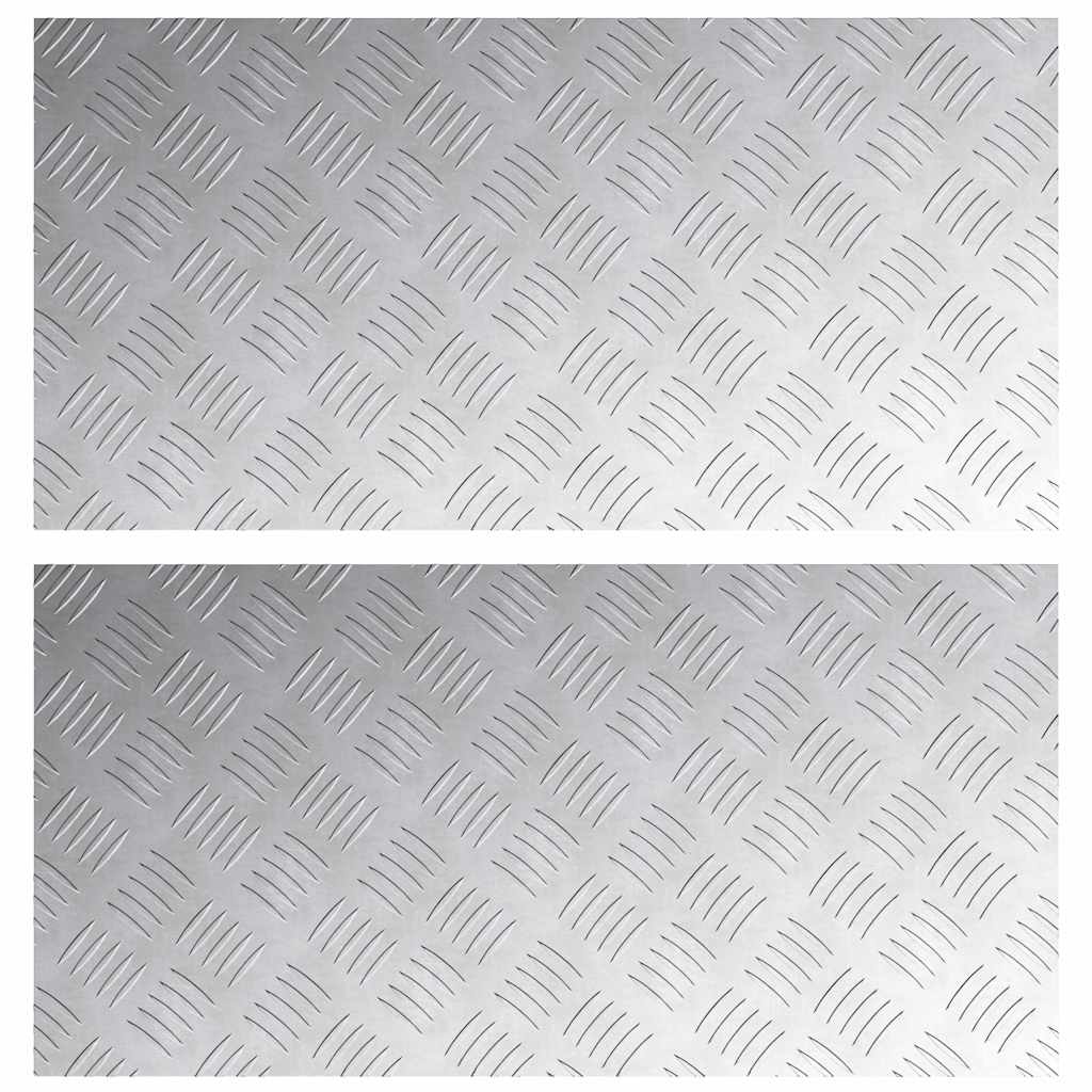 Vidaxl trap tread rechthoekig 2 pcs zilver 80 x 40 cm aluminium