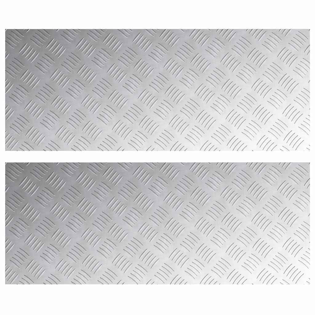 Vidaxl trap tread rechthoekig 2 pcs zilver 100 x 40 cm aluminium