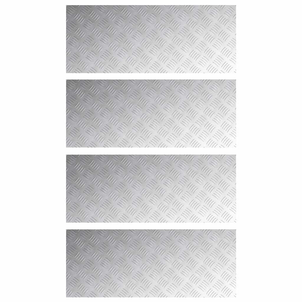 Vidaxl trap tread rechthoekig 4 pcs zilver 100 x 40 cm aluminium