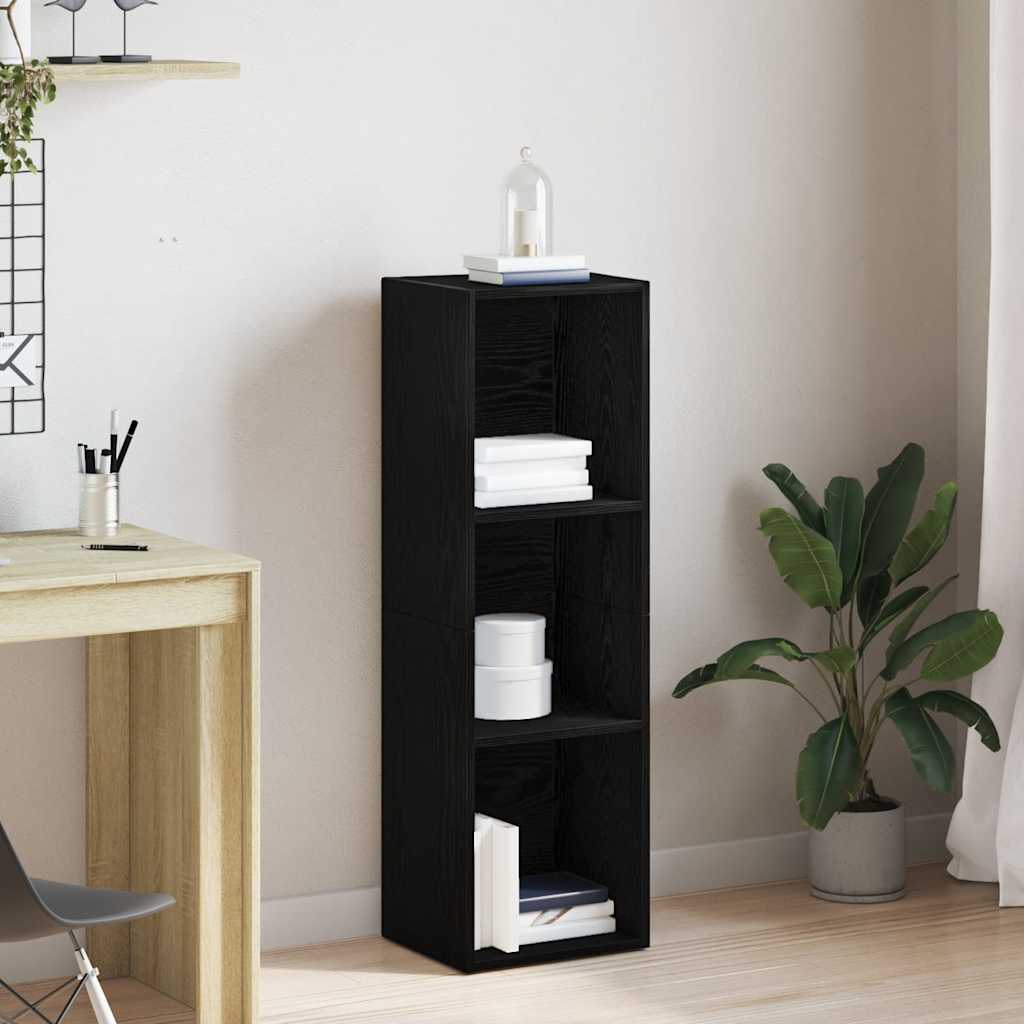 Vidaxl boekenkast zwart eiken 36x30x114 cm bewerkt hout