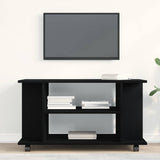 Vidaxl tv-meubel met wielen zwarte eik 80x40x45 cm engineered wood