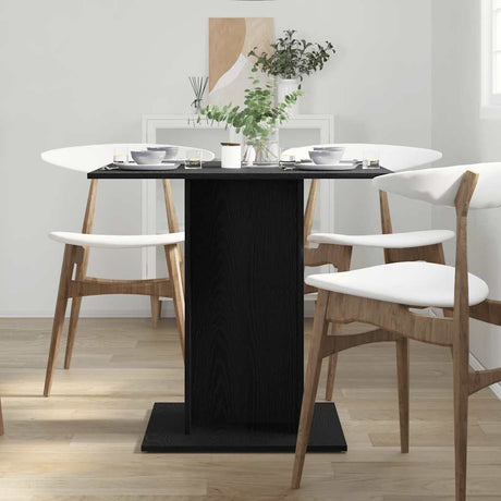 Vidaxl eettafel zwart eiken 80x80x75 cm bewerkt hout