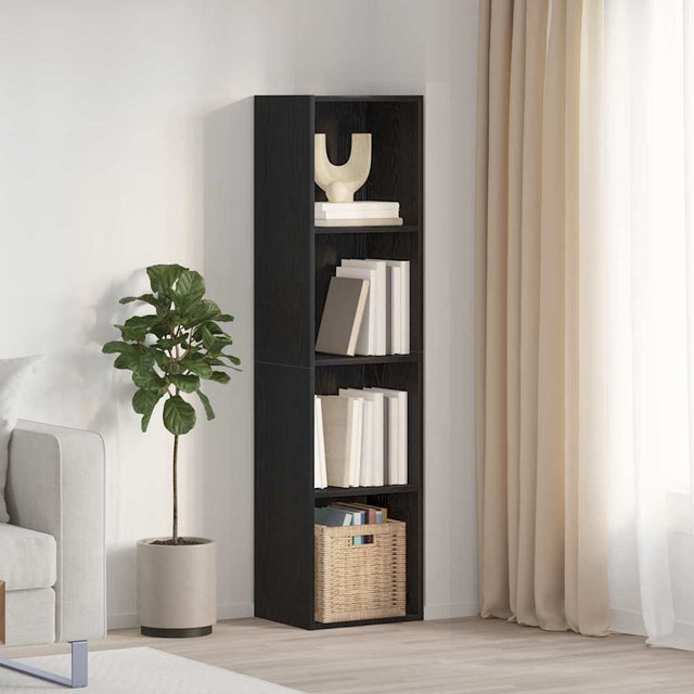 Vidaxl boekenkast muurmontage zwart eiken 143 x 30 x 36 cm
