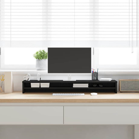 Vidaxl monitorstandaard 100x24x13 cm zwart eikenhout