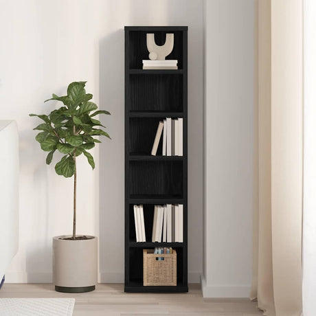 Vidaxl cd-kast 21x20x88 cm spaanplaat zwart eikenkleurig
