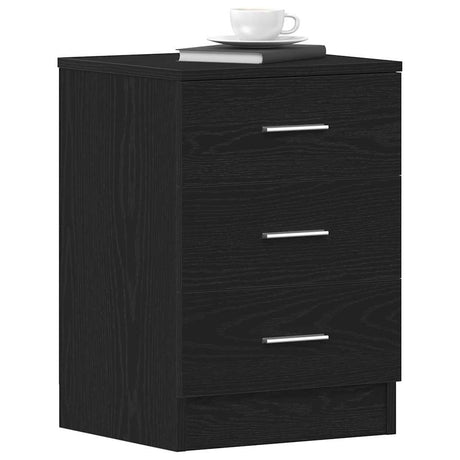 Vidaxl nachtkastjes 2 stuks zwart eiken 38x35x55 cm bewerkt hout