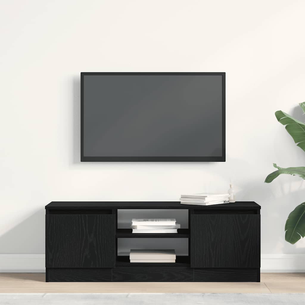Vidaxl tv-meubel 102x30x36 cm spaanplaat zwart eikenkleurig