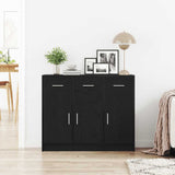 Vidaxl dressoir zwart eiken 91x28x75 cm engineered wood