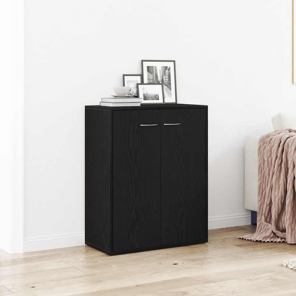 Vidaxl dressoir zwart eiken 60x30x75 cm engineered wood