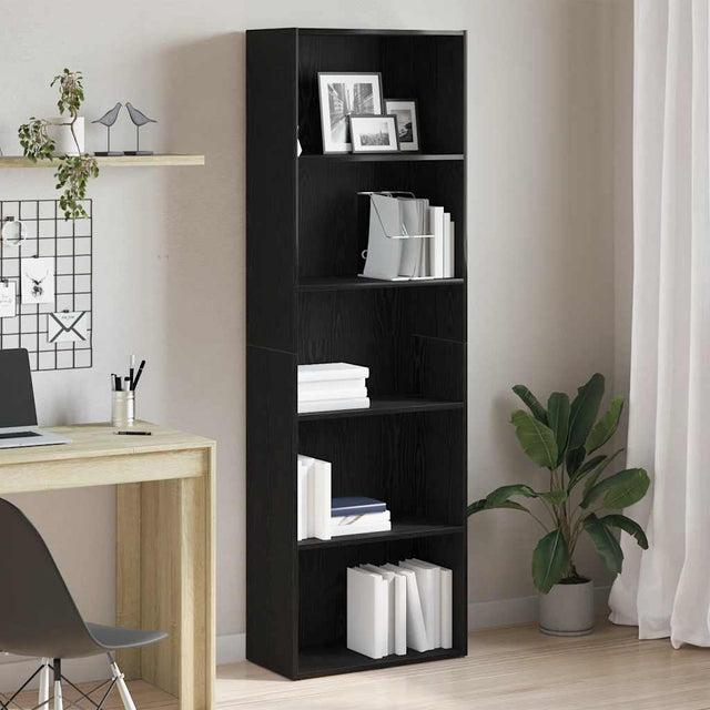 Vidaxl boekenkast 60x30x189 cm spaanplaat zwart eikenkleurig