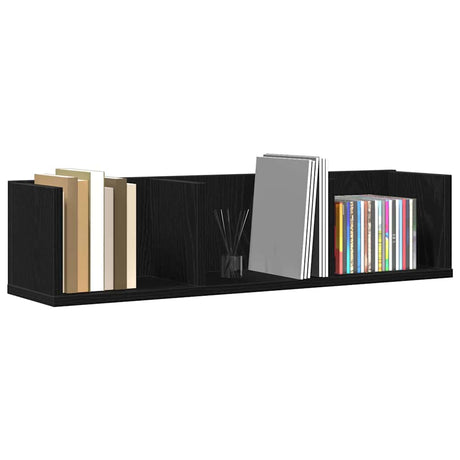 Vidaxl wandplank muurmontage zwart eiken 75 x 18 x 18 cm bewerkt hout