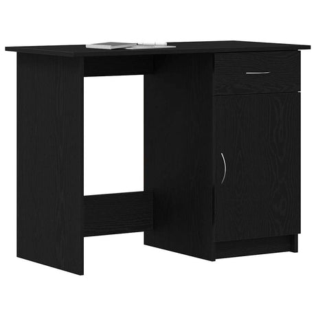 Vidaxl bureau zwart eiken bewerkt hout 100 x 50 x 76 cm
