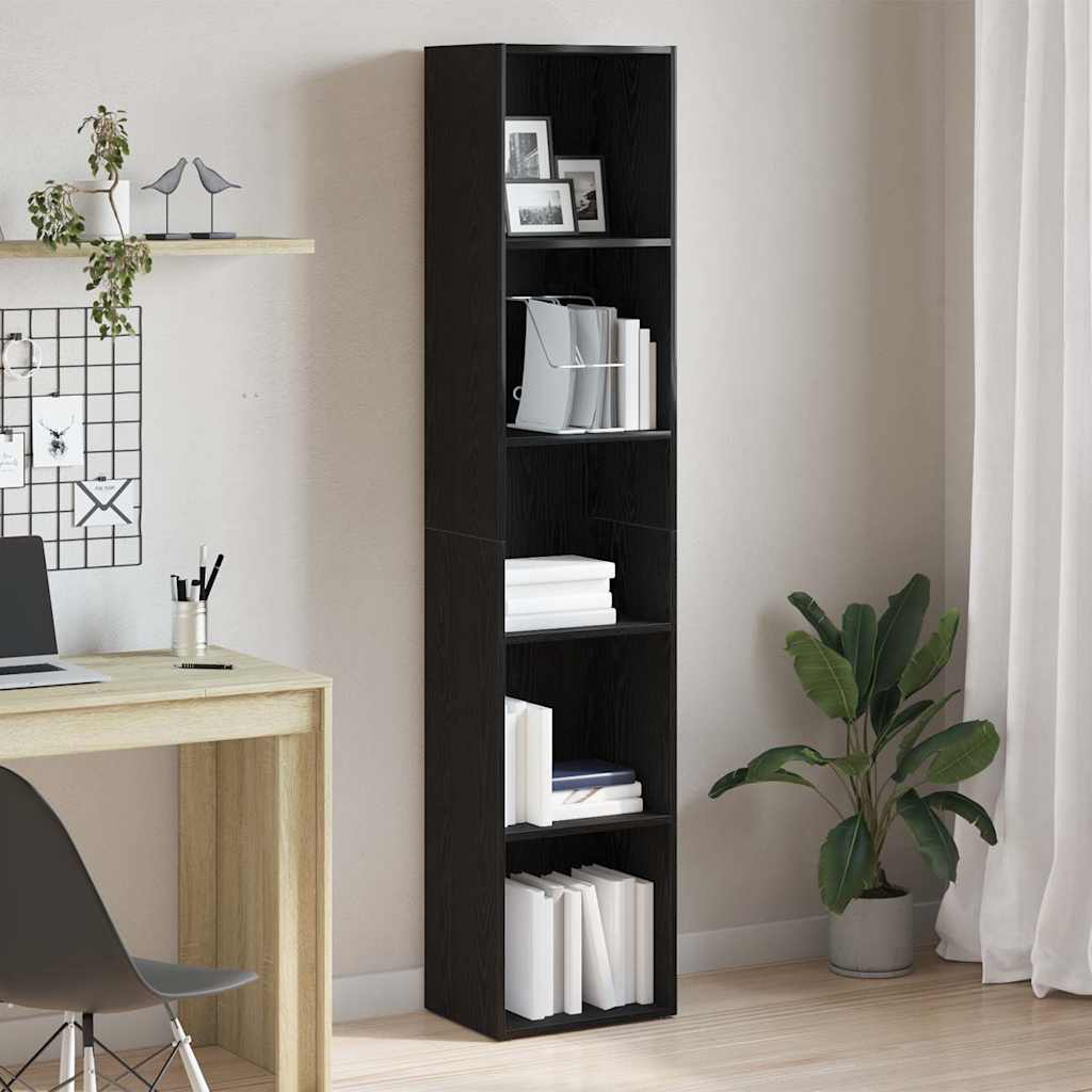 Vidaxl boekenkast zwart eiken 40x30x189 cm bewerkt hout