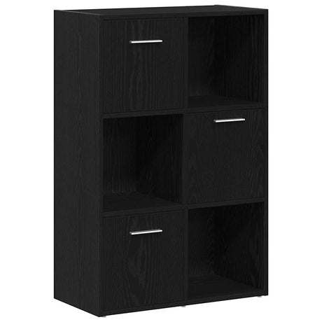 Vidaxl boekenkast kamerverdeler zwart eiken 60,5x30x90cm bewerkt hout