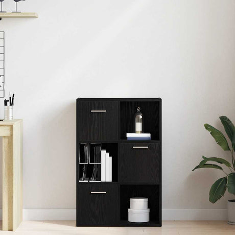 Vidaxl boekenkast kamerverdeler zwart eiken 60,5x30x90cm bewerkt hout