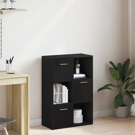 Vidaxl boekenkast kamerverdeler zwart eiken 60,5x30x90cm bewerkt hout