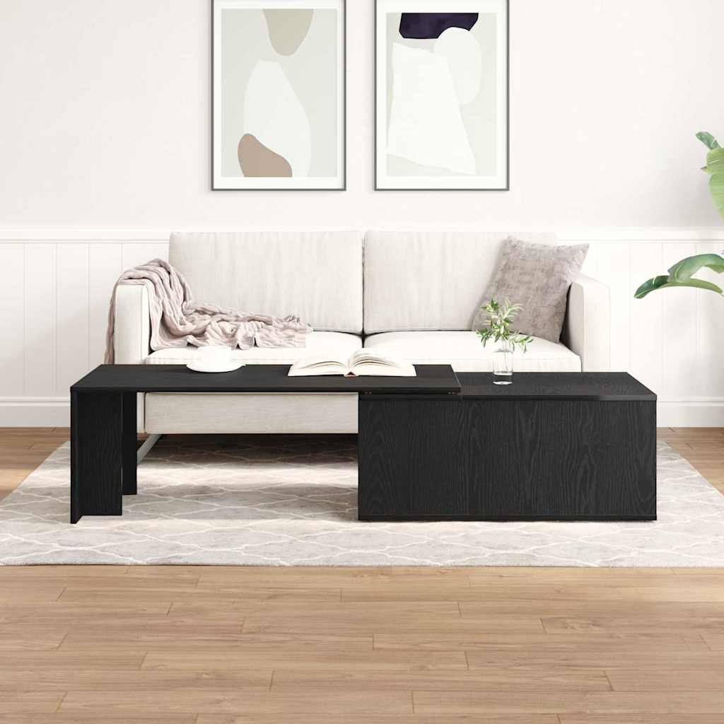 Vidaxl salontafel zwart eiken 150 x 50 x 35 cm bewerkt hout