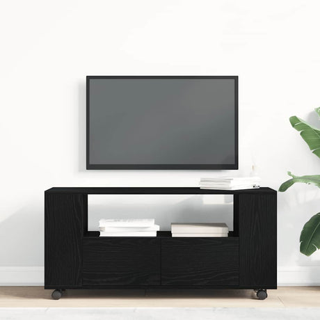 Vidaxl tv-meubel wielen 102x34,5x43 cm spaanplaat zwart eikenkleurig