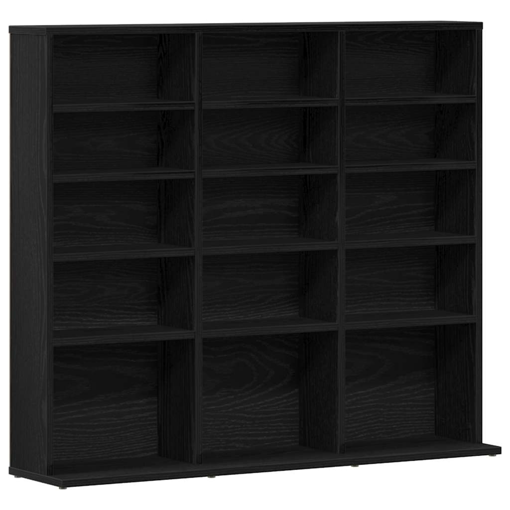Vidaxl cd-kast 100x23x89,5 cm bewerkt hout zwart eikenkleurig
