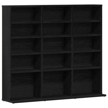 Vidaxl cd-kast 100x23x89,5 cm bewerkt hout zwart eikenkleurig