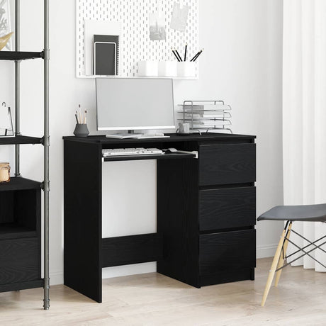 Vidaxl bureau 90x45x76 cm spaanplaat zwart eikenkleurig
