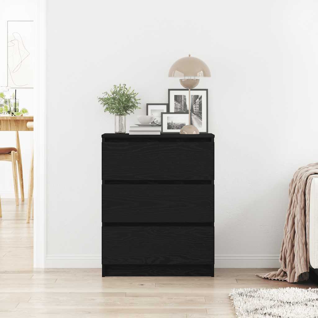 Vidaxl dressoir 60x35x76 cm bewerkt hout zwart eikenkleurig