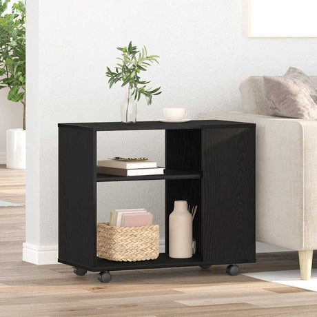 Vidaxl bijzettafel zwart eiken 70x35x60,5 cm bewerkt hout