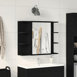 Vidaxl | spiegelkast | zwart eiken 80 x 20,5 x 64 cm bewerkt hout