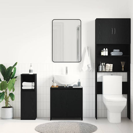 Vidaxl badkamerkast 60x33x60 cm spaanplaat zwart eikenkleurig