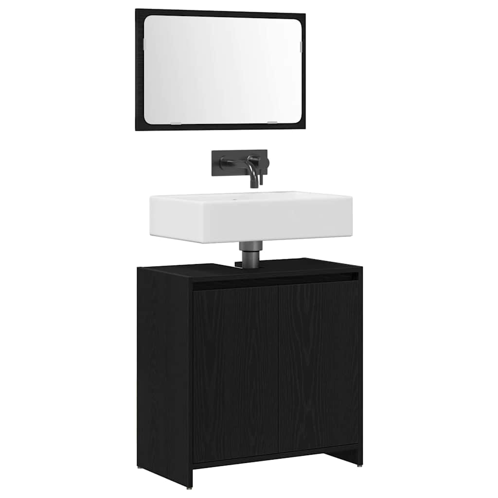 Vidaxl badkamer kast zwart eiken 60 x 33 x 60 cm bewerkt hout