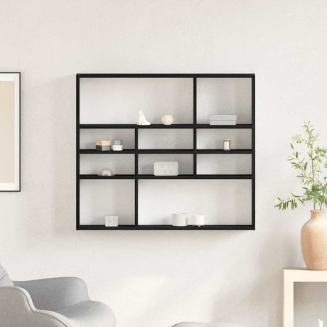 Vidaxl wandschap 90x16x78 cm bewerkt hout zwart eikenkleur