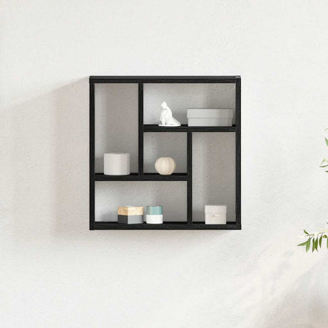 Vidaxl wandplank 45x16x45 cm spaanplaat zwart eikenkleurig
