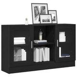 Vidaxl dressoir zwart eiken 120 x 30,5 x 70 cm bewerkt hout