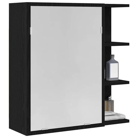 Vidaxl badkamer spiegelkast zwart eiken 62,5 x 20,5 x 64 cm