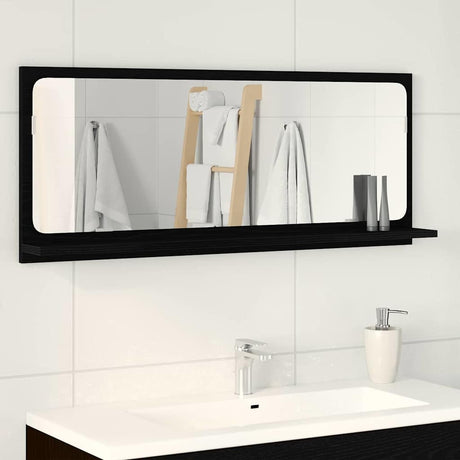 Vidaxl spiegelplank zwart eiken 90 x 10,5 x 37 cm bewerkt hout