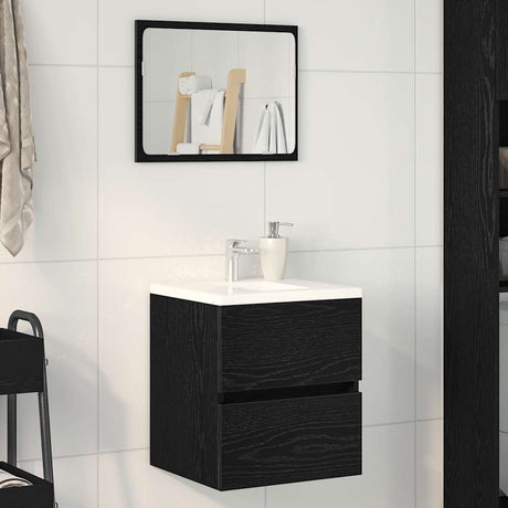 Vidaxl badkamerwastafelkast zwart eiken 41x38,5x45 cm bewerkt hout