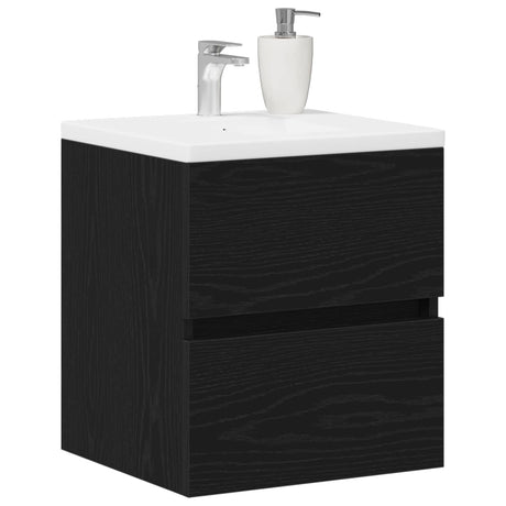 Vidaxl badkamerwastafelkast zwart eiken 41x38,5x45 cm bewerkt hout