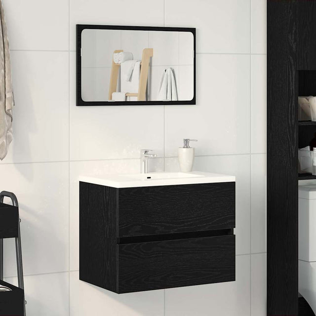 Vidaxl badkamerkast zwart eiken 60 x 38,5 x 45 cm bewerkt hout