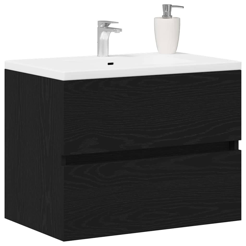 Vidaxl badkamerkast zwart eiken 60 x 38,5 x 45 cm bewerkt hout