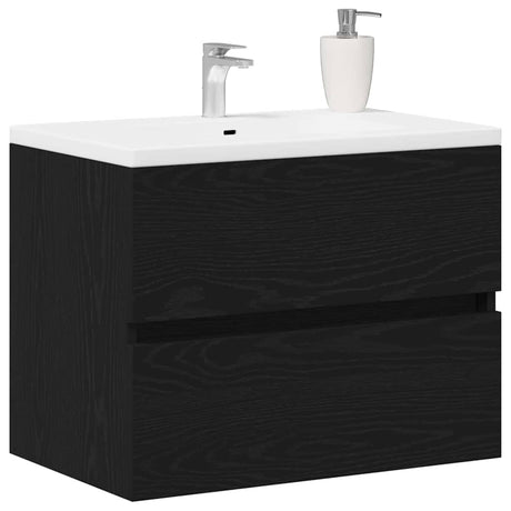 Vidaxl badkamerkast zwart eiken 60 x 38,5 x 45 cm bewerkt hout