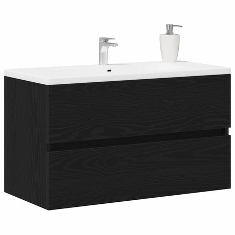 Vidaxl badkamerkast zwart eiken 80 x 38,5 x 45 cm bewerkt hout